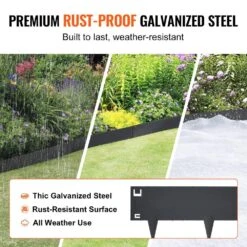 0.59 In. W X 39 In. L X 3 In. H Black Steel Landscape Edging Steel Garden Edging Borders Strips Hammer Edging -Patio Furniture Shop black vevor metal edging cppz3inch162tnb2wv0 4f 1000