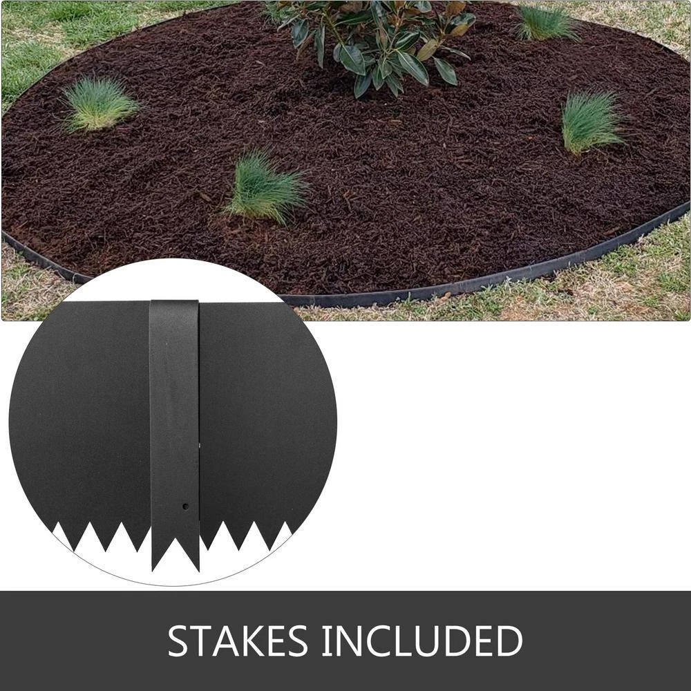 40 In. X 8 In. Black Steel Landscape Edging Steel Garden Edging Border Steel Lawn Edging For Landscaping (4-Pieces) 8 40 In. X 8 In. Black Steel Landscape Edging Steel Garden Edging Border Steel Lawn Edging For Landscaping (4-Pieces) - Image 6