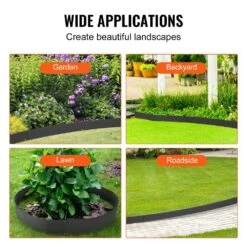 39 In. L X 0.06 In. W X 5 In. H Black Steel Edging Landscape Steel Garden Edging Borders Strips Edging Black (5-Pack) -Patio Furniture Shop black vevor metal edging cppz5inch162of1gtv0 fa 1000