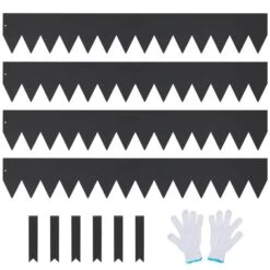 0.71 In. W X 40 In. L X 6 In. H Steel Landscape Edging Steel Garden Edging Borders Strips Hammer Edging Black (4-Pack)