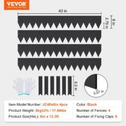 0.71 In. W X 40 In. L X 6 In. H Steel Landscape Edging Steel Garden Edging Borders Strips Hammer Edging Black (4-Pack) -Patio Furniture Shop black vevor metal edging cppz6inch133sdaoev0 76 1000