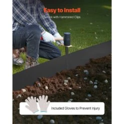 Steel Landscape Edging 3-pack Steel Garden Edging Borders 40 In. L X 8 In. H Strips Hammer-in Edging Border With 5 Clips -Patio Furniture Shop black vevor metal edging cppz8inch10f1zunbv0 44 1000