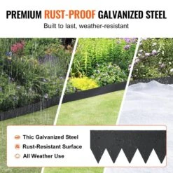 Steel Landscape Edging 4-pack Steel Garden Edging Borders 40 In. L X 8 In. H Strips Hammer-in Edging Border With 6 Clips 12 Steel Landscape Edging 4-pack Steel Garden Edging Borders 40 In. L X 8 In. H Strips Hammer-in Edging Border With 6 Clips -Patio Furniture Shop black vevor metal edging cppz8inch133hvldov0 4f 1000