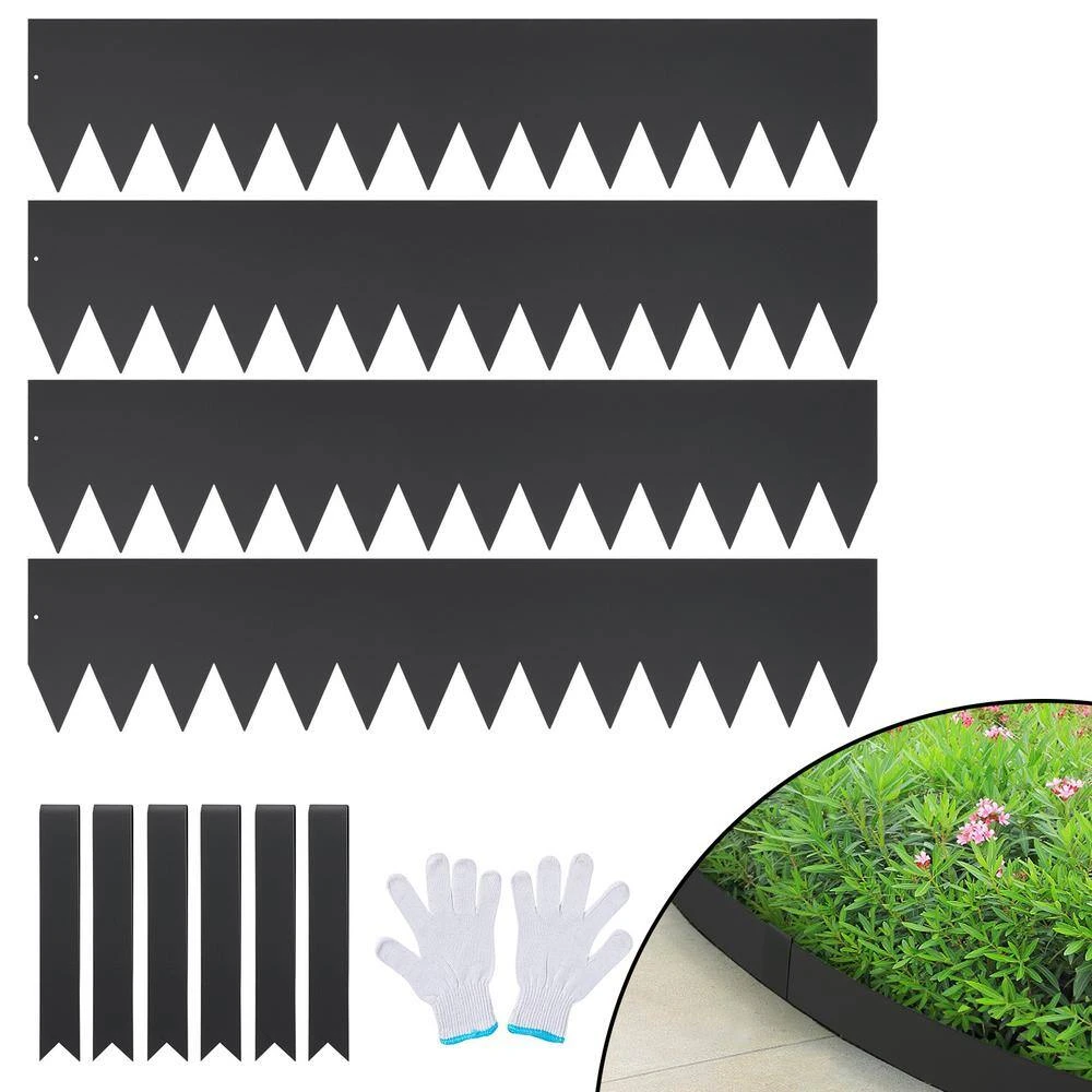 Steel Landscape Edging 4-pack Steel Garden Edging Borders 40 In. L X 8 In. H Strips Hammer-in Edging Border With 6 Clips 3 Steel Landscape Edging 4-pack Steel Garden Edging Borders 40 In. L X 8 In. H Strips Hammer-in Edging Border With 6 Clips