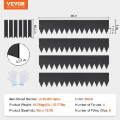 Steel Landscape Edging 4-pack Steel Garden Edging Borders 40 In. L X 8 In. H Strips Hammer-in Edging Border With 6 Clips 16 Steel Landscape Edging 4-pack Steel Garden Edging Borders 40 In. L X 8 In. H Strips Hammer-in Edging Border With 6 Clips -Patio Furniture Shop black vevor metal edging cppz8inch133hvldov0 76 1000