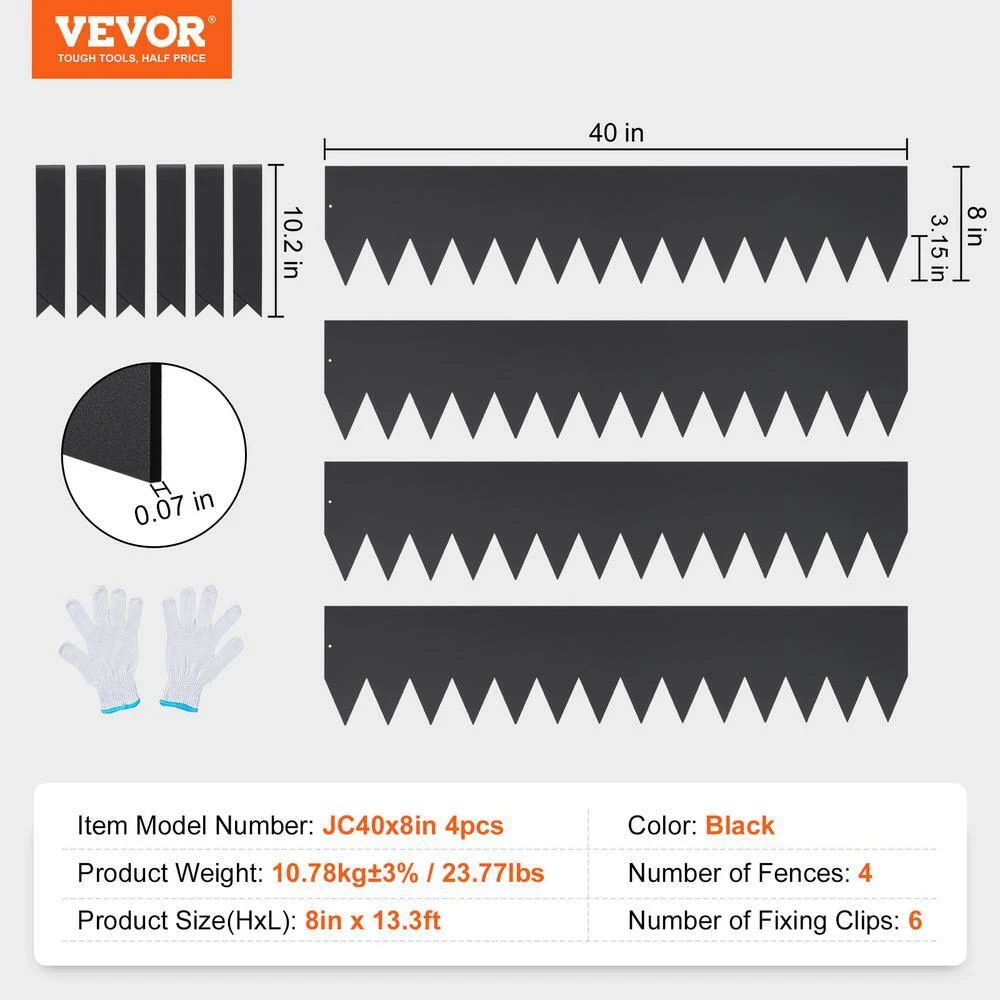 Steel Landscape Edging 4-pack Steel Garden Edging Borders 40 In. L X 8 In. H Strips Hammer-in Edging Border With 6 Clips 9 Steel Landscape Edging 4-pack Steel Garden Edging Borders 40 In. L X 8 In. H Strips Hammer-in Edging Border With 6 Clips - Image 7