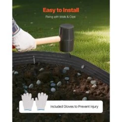 Metal Landscape Edging, 8-Packs 72 In. Rust-Resistant Aluminum Alloy Landscape Edging, Bendable Garden Edging Border -Patio Furniture Shop black vevor metal edging lzjspz8pcs72voieev0 1f 1000