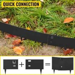 Steel Lawn Edging 5-Pieces Metal Landscape Edging 4 In. X 39 In Garden Edging Border Steel Landscape Border -Patio Furniture Shop black vevor metal edging pzych5pcs4 392o62v0 fa 1000