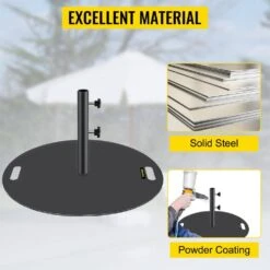 Umbrella Base 14 In. H Pipe 27 In. Round Umbrella's Holder Stand Heavy-Duty Cast Iron Patio Umbrella Base In Black -Patio Furniture Shop black vevor patio umbrella stands zysdzyx 280000001v0 4f 1000
