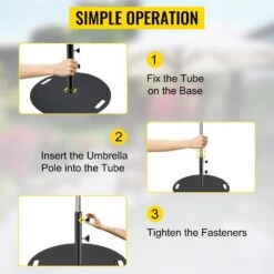 Umbrella Base 14 In. H Pipe 27 In. Round Umbrella's Holder Stand Heavy-Duty Cast Iron Patio Umbrella Base In Black -Patio Furniture Shop black vevor patio umbrella stands zysdzyx 280000001v0 fa 1000
