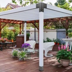 Pergola Kit Steel Brackets 6 In. X 6 In. Pergola Brackets Post Pergola Bracket With 3 Way 90-Degree Corner (8-Pack) -Patio Furniture Shop black vevor pergola accessories ljtgbhs5x1007d9mev0 31 1000