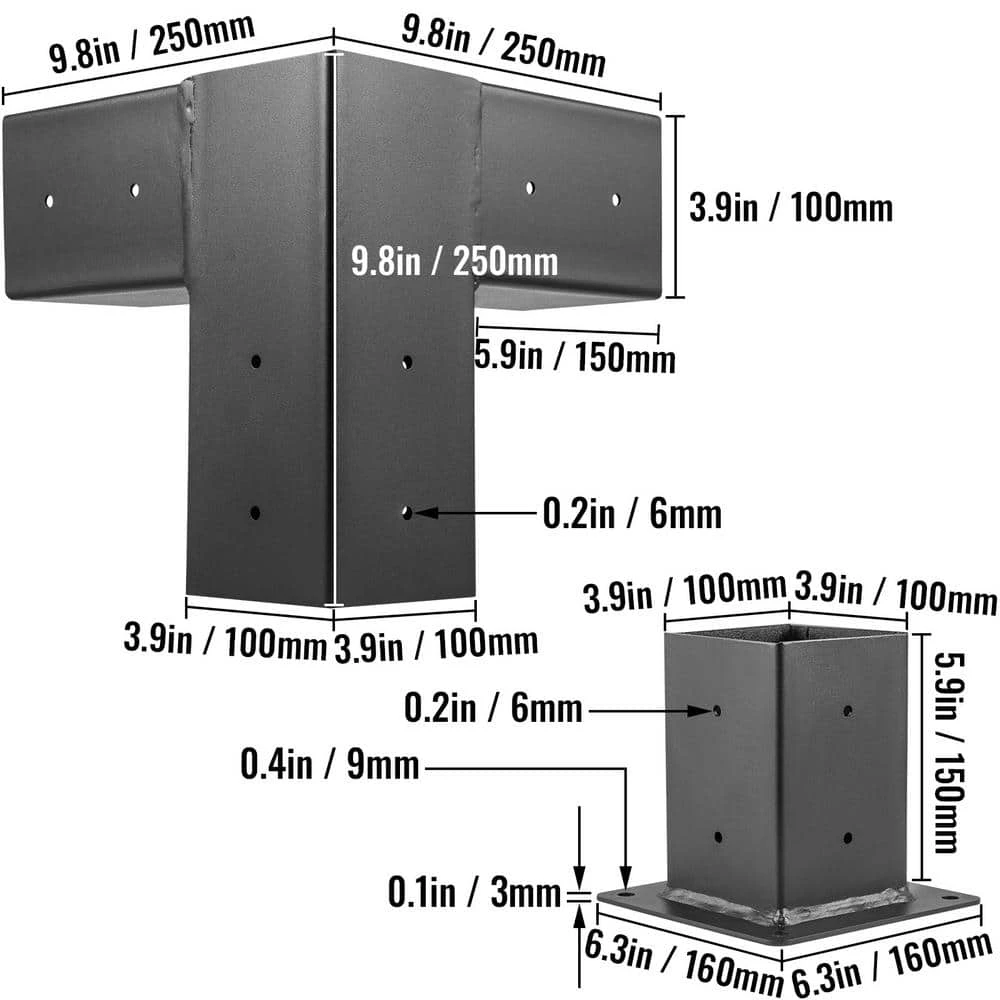 4 In. X 4 In. Woodwork Pergola Kit Elevated Wood Stand Kit Deer Stand Bracket Pergola Brackets, 8-Pack 4 4 In. X 4 In. Woodwork Pergola Kit Elevated Wood Stand Kit Deer Stand Bracket Pergola Brackets, 8-Pack - Image 2