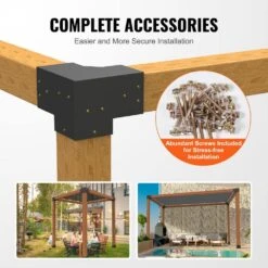 Pergola Bracket Kit 6 In. X 6 In. 4-Piece 3-Way Heavy-Duty Corner Bracket Woodworks DIY Post Base Kit Easy Installation 14 Pergola Bracket Kit 6 In. X 6 In. 4-Piece 3-Way Heavy-Duty Corner Bracket Woodworks DIY Post Base Kit Easy Installation -Patio Furniture Shop black vevor pergola accessories lpjjst4pcs6xoapmsv0 44 1000