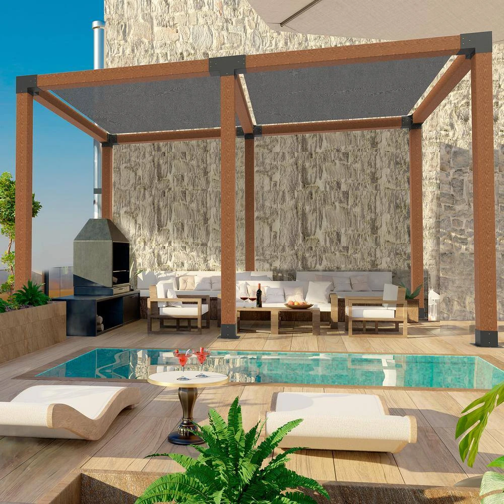 Pergola Bracket Kit 6 In. X 6 In. 4-Piece 4-Way Heavy-Duty Corner Bracket Woodworks DIY Post Base Kit Easy Installation 10 Pergola Bracket Kit 6 In. X 6 In. 4-Piece 4-Way Heavy-Duty Corner Bracket Woodworks DIY Post Base Kit Easy Installation - Image 8