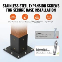 Pergola Bracket Kit 4 In. X 4 In. 4-Piece 4-Way Heavy-Duty Corner Bracket Woodworks DIY Post Base Kit Easy Installation 13 Pergola Bracket Kit 4 In. X 4 In. 4-Piece 4-Way Heavy-Duty Corner Bracket Woodworks DIY Post Base Kit Easy Installation -Patio Furniture Shop black vevor pergola accessories lpjjtzst4pcswtcwav0 1f 1000