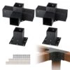 Pergola Bracket Kit 4 In. X 4 In. 4-Piece 4-Way Heavy-Duty Corner Bracket Woodworks DIY Post Base Kit Easy Installation 2 Pergola Bracket Kit 4 In. X 4 In. 4-Piece 4-Way Heavy-Duty Corner Bracket Woodworks DIY Post Base Kit Easy Installation -Patio Furniture Shop black vevor pergola accessories lpjjtzst4pcswtcwav0 64 1000