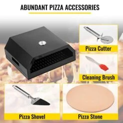 Pizza Oven Kit Stainless Steel Portable Charcoal Outdoor With Professional Pizza Baking Tools For Camping -Patio Furniture Shop black vevor pizza ovens bskxbskxtzbxghs01v0 fa 1000
