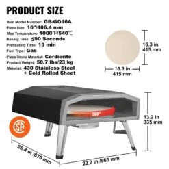 Portable Pizza Oven, Propane Powered 16 In. Outdoor Pizza Oven Pizza Grill With 360° Pizza Stone In Black, CSA Listed 16 Portable Pizza Oven, Propane Powered 16 In. Outdoor Pizza Oven Pizza Grill With 360° Pizza Stone In Black, CSA Listed -Patio Furniture Shop black vevor pizza ovens bxspslycmbrqht66jv0 76 1000