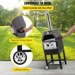 Pizza Oven 12 In. Removable Wheels 2-Layer Charcoal Burning Outdoor Pizza Oven With Pizza Stone For Barbecue In Black 14 Pizza Oven 12 In. Removable Wheels 2-Layer Charcoal Burning Outdoor Pizza Oven With Pizza Stone For Barbecue In Black -Patio Furniture Shop black vevor pizza ovens ldspsllzxbddwrlhev0 44 1000