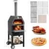 Pizza Oven 12 In. Removable Wheels 2-Layer Charcoal Burning Outdoor Pizza Oven With Pizza Stone For Barbecue In Black -Patio Furniture Shop black vevor pizza ovens ldspsllzxbddwrlhev0 64 1000