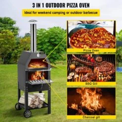 Pizza Oven 12 In. Removable Wheels 2-Layer Charcoal Burning Outdoor Pizza Oven With Pizza Stone For Barbecue In Black 11 Pizza Oven 12 In. Removable Wheels 2-Layer Charcoal Burning Outdoor Pizza Oven With Pizza Stone For Barbecue In Black -Patio Furniture Shop black vevor pizza ovens ldspsllzxbddwrlhev0 c3 1000