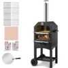 Outdoor Pizza Oven, 12 In. Wood Fired Oven, 2-Layer Pizza Oven Wood Fired, Wood Burning Outdoor Pizza Oven In Black -Patio Furniture Shop black vevor pizza ovens lspslhs458x4nxe5gv0 64 1000