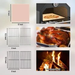 Outdoor Pizza Oven, 12 In. Wood Fired Oven, 2-Layer Pizza Oven Wood Fired, Wood Burning Outdoor Pizza Oven In Black -Patio Furniture Shop black vevor pizza ovens lspslhs458x4nxe5gv0 fa 1000