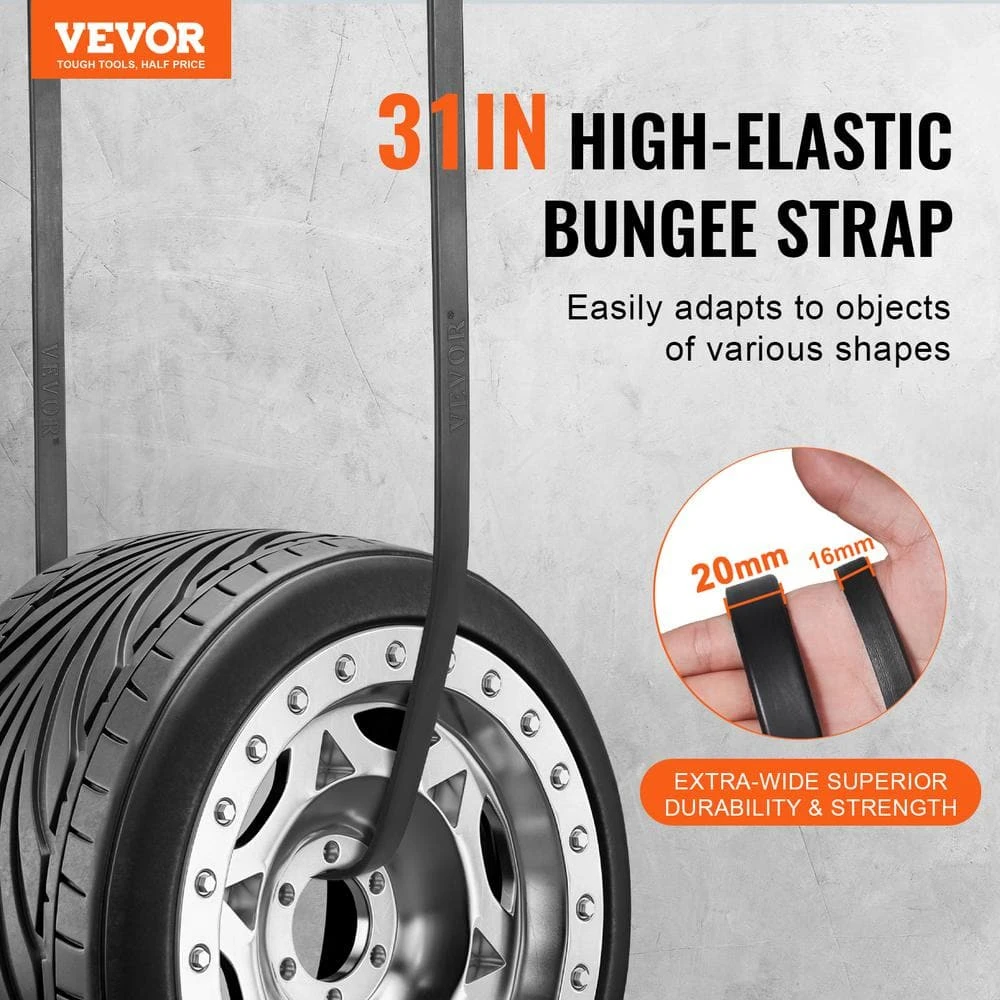 50 Piece Flat Bungee Cord, 19.8 Mm Heavy Duty Bungee Straps With Steel S-Hooks, 31 In. Elastic Bungee Rope For Cargo 4 50 Piece Flat Bungee Cord, 19.8 Mm Heavy Duty Bungee Straps With Steel S-Hooks, 31 In. Elastic Bungee Rope For Cargo - Image 2