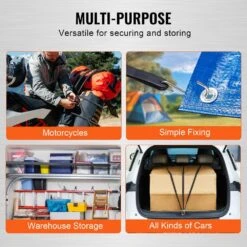 10 Piece Flat Bungee Cord, 20 Mm Heavy Duty Bungee Straps W/ Steel S-Hooks, 36 In. Elastic Bungee Rope For Cargo, Tarps -Patio Furniture Shop black vevor plant hangers dlkzd36inch1y2zi5v0 1f 1000