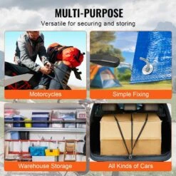 4 Piece Flat Bungee Cord, 20 Mm Heavy Duty Bungee Straps With Steel S-Hooks, 40 In. Elastic Bungee Rope For Cargo -Patio Furniture Shop black vevor plant hangers dlkzd40inch4tr3fjv0 1f 1000