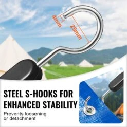4 Piece Flat Bungee Cord, 20 Mm Heavy Duty Bungee Straps With Steel S-Hooks, 40 In. Elastic Bungee Rope For Cargo -Patio Furniture Shop black vevor plant hangers dlkzd40inch4tr3fjv0 44 1000