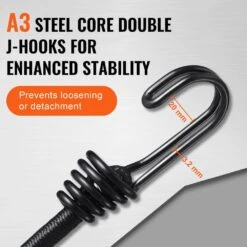 12 Piece Bungee Cords With A3 Steel Hooks, 32 In. Heavy Duty Bungee Straps, 8 Mm Elastic Bungee Ropes Set For Camping -Patio Furniture Shop black vevor plant hangers dlkzdyxdgdggkc54ev0 44 1000