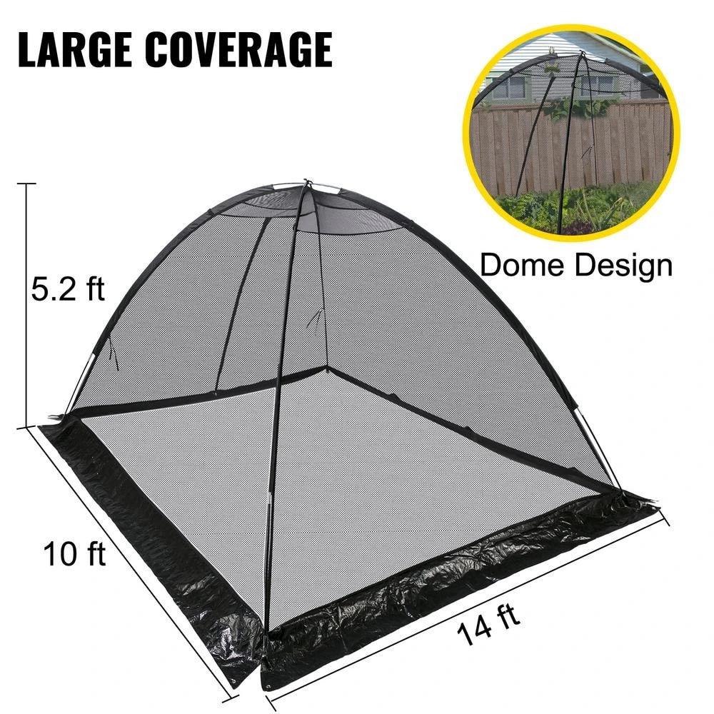 Pond Cover Dome 10 Ft. X 14 Ft. UV-Resistant Nylon Mesh Garden Pond Netting With Zipper And Wind Rope For Garden, Black 6 Pond Cover Dome 10 Ft. X 14 Ft. UV-Resistant Nylon Mesh Garden Pond Netting With Zipper And Wind Rope For Garden, Black - Image 4