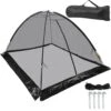 Pond Cover Dome 10 Ft. X 14 Ft. UV-Resistant Nylon Mesh Garden Pond Netting With Zipper And Wind Rope For Garden, Black
