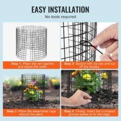 6-Pack Plant Protector From Animals 12.6 In. Dia. X 14 In. H Chicken Wire Plant Protector Plant Cage 18-Piece Metal Mesh -Patio Furniture Shop black vevor plant tree covers qbwzcl14ychs4n9uiv0 1f 1000