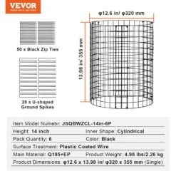 6-Pack Plant Protector From Animals 12.6 In. Dia. X 14 In. H Chicken Wire Plant Protector Plant Cage 18-Piece Metal Mesh -Patio Furniture Shop black vevor plant tree covers qbwzcl14ychs4n9uiv0 76 1000