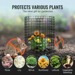 6-Pack Plant Protector From Animals 12.6 In. Dia. X 14 In. H Chicken Wire Plant Protector Plant Cage 18-Piece Metal Mesh -Patio Furniture Shop black vevor plant tree covers qbwzcl14ychs4n9uiv0 fa 1000