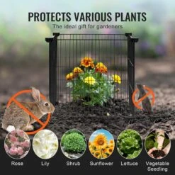 5-Pack Plant Protector From Animals 15.35 In. X 15.35 In. Chicken Wire Plant Protector Plant Cages, 20-Pieces Metal Mesh 15 5-Pack Plant Protector From Animals 15.35 In. X 15.35 In. Chicken Wire Plant Protector Plant Cages, 20-Pieces Metal Mesh -Patio Furniture Shop black vevor plant tree covers qbwzcl14ychshlkv6v0 fa 1000