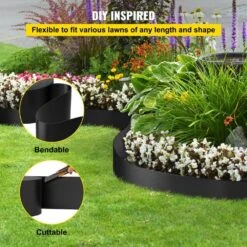 Landscape Edging 10 In. X 40 Ft. Recycled HDPE Coiled Terrace Board For Landscaping Against Invading Weeds, Black -Patio Furniture Shop black vevor plastic edging pbcppztjycb409nqpv0 44 1000