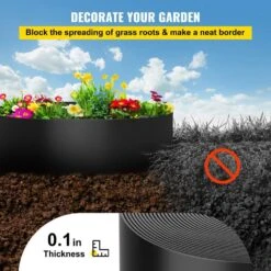 Landscape Edging 10 In. X 40 Ft. Recycled HDPE Coiled Terrace Board For Landscaping Against Invading Weeds, Black -Patio Furniture Shop black vevor plastic edging pbcppztjycb409nqpv0 4f 1000