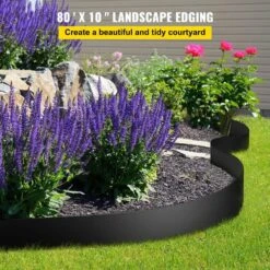 Plastic Landscape Edging 10 In. X 80 Ft. Recycled HDPE Coiled Terrace Board For Landscaping Against Invading Weeds -Patio Furniture Shop black vevor plastic edging pbcppztjycb80b9itv0 c3 1000