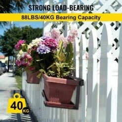 Railing Planter 88 Lbs. Planter Box Brackets 37.01 In. X 7.87 In. X 2.76 In. Black Rust Resistant Metal Material Planter -Patio Furniture Shop black vevor railing planters ycjszzzj36rzre3flv0 1f 1000