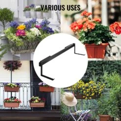 Railing Planter 88 Lbs. Planter Box Brackets 37.01 In. X 7.87 In. X 2.76 In. Black Rust Resistant Metal Material Planter -Patio Furniture Shop black vevor railing planters ycjszzzj36rzre3flv0 76 1000