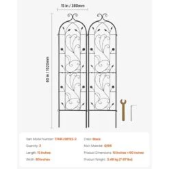 Garden Trellis For Climbing Plants, 60 X 15 In., 2 Packs Rustproof Metal Garden Flower Trellis, Climbing Rose Trellis 16 Garden Trellis For Climbing Plants, 60 X 15 In., 2 Packs Rustproof Metal Garden Flower Trellis, Climbing Rose Trellis -Patio Furniture Shop black vevor raised planter boxes hpjhx2jth60wt4xpav0 76 1000