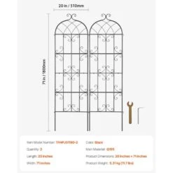 Garden Trellis For Climbing Plants, 71 X 20 In., 2 Packs Rustproof Metal Garden Flower Trellis, Climbing Rose Trellis -Patio Furniture Shop black vevor raised planter boxes hpjhx2jth71wkvlcjv0 76 1000