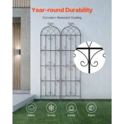 Garden Trellis For Climbing Plants, 87 X 20 In., 2 Packs Rustproof Metal Garden Flower Trellis, Climbing Rose Trellis -Patio Furniture Shop black vevor raised planter boxes hpjhx2jth87w13n5yv0 1f 1000