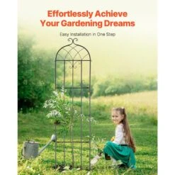 Garden Trellis For Climbing Plants, 87 X 20 In., 2 Packs Rustproof Metal Garden Flower Trellis, Climbing Rose Trellis -Patio Furniture Shop black vevor raised planter boxes hpjhx2jth87w13n5yv0 44 1000