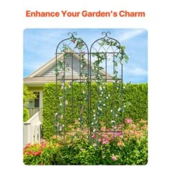 Garden Trellis For Climbing Plants, 87 X 20 In., 2 Packs Rustproof Metal Garden Flower Trellis, Climbing Rose Trellis -Patio Furniture Shop black vevor raised planter boxes hpjhx2jth87w13n5yv0 4f 1000