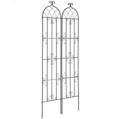 Garden Trellis For Climbing Plants, 87 X 20 In., 2 Packs Rustproof Metal Garden Flower Trellis, Climbing Rose Trellis