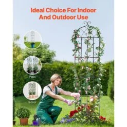 Garden Trellis For Climbing Plants, 87 X 20 In., 4 Packs Rustproof Metal Garden Flower Trellis, Climbing Rose Trellis -Patio Furniture Shop black vevor raised planter boxes hpjhx4jth87w88zo1v0 fa 1000